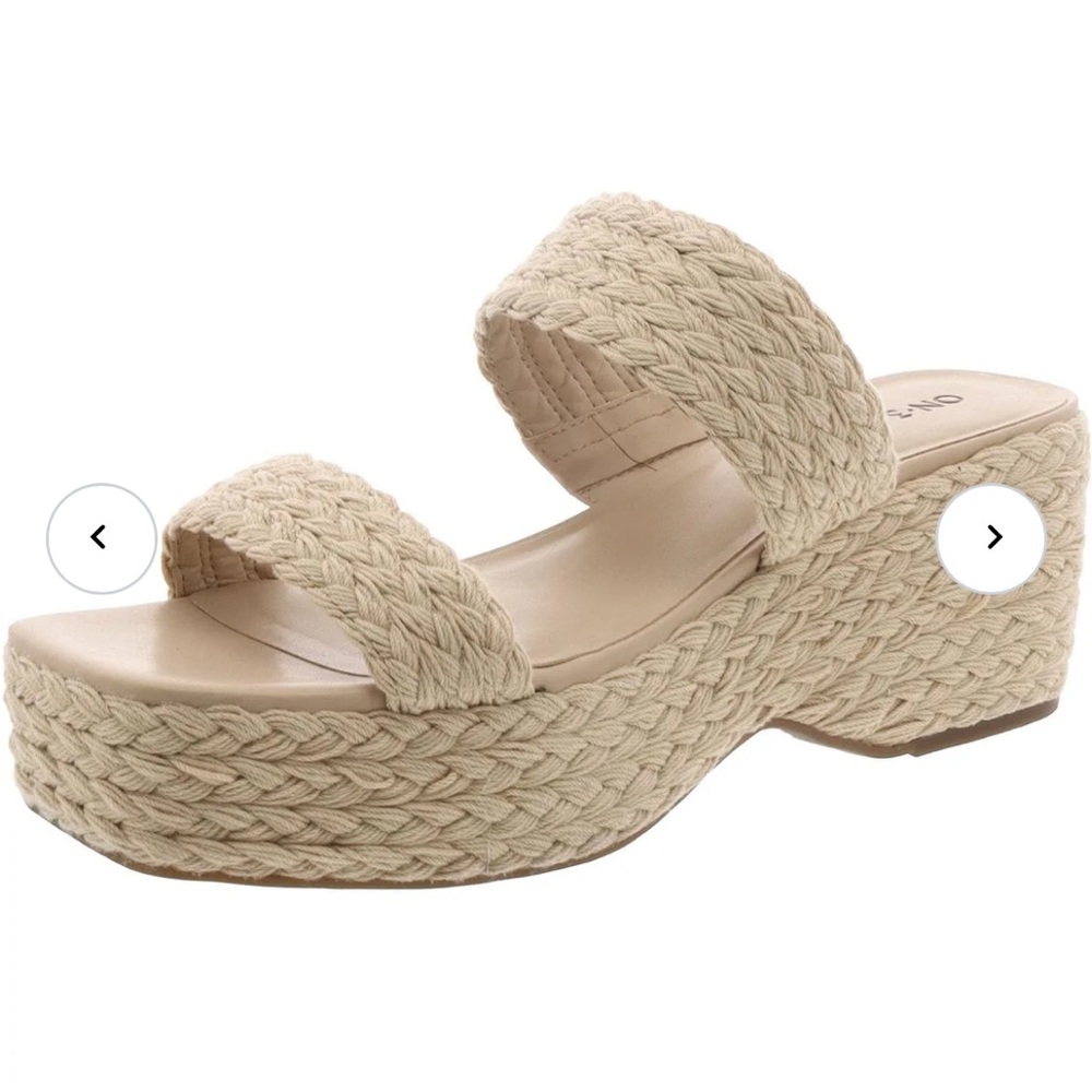 NEW On 34TH Cream Platform Espadrille Sandals, 6.5